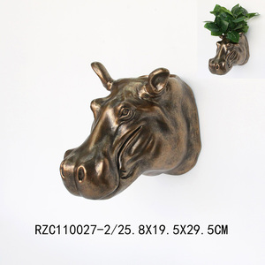 Ippopotamo rinoceronte testa di elefante vasi fioriera per interni esterni a parete decorazione in resina stile <span class=keywords><strong>angelo</strong></span> modello - Product Image 2