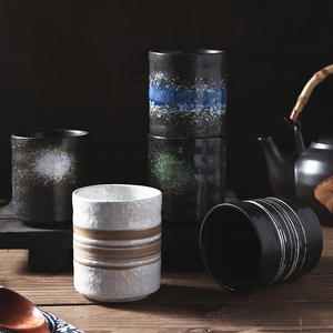 Tasse à thé japonaise de 250 ml en grès, mug à café vintage en céramique, tasse à eau en argile pour bureau commercial - Product Image 1