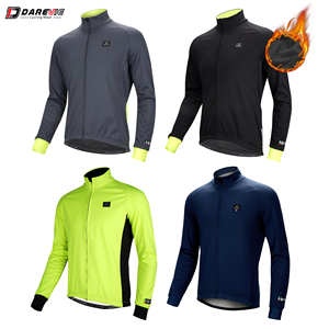 <span class=keywords><strong>Veste</strong></span> de cyclisme hiver coupe-vent Darevie Professional pour <span class=keywords><strong>homme</strong></span>, en tissu polaire extensible en maille - Product Image 2