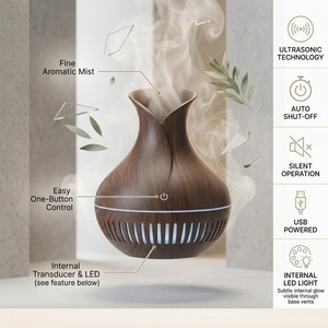 Air <b>Humidifier</b> Essential Oil Diffuser Quiet Mist Sprayer Car Air Purifier Aroma Oil Humidificador Mini Wood for Bedroom 130ML - Product Image 2