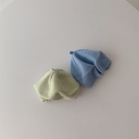 Gorro de Punto de Color Sólido para Bebés, Gorro de Lana de Algodón para Recién Nacidos, Boinas Tejidas para Niñas