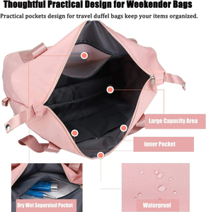 Bolsa de Viaje Personalizada de Gran Capacidad, Bolsa Deportiva Portátil con Compartimento para Zapatos - Product Image 5