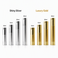 Flacon pompe airless de luxe 10ml 15ml 20ml 30ml Or Argent Électroplaqué UV pour Cosmétiques et Soins de la Peau – Fabricant
