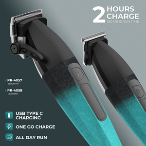 PRITECH tất cả các kim loại cắt tóc cắt tóc máy chuyên nghiệp Mens râu tông đơ điện tóc Clipper - Product Image 4