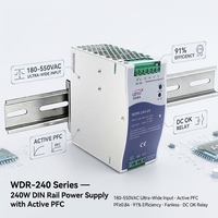 Alimentation sur rail DIN simple haute fiabilité WDR-240-24, 24V 10A 240W, convertisseur AC/DC pour l'automatisation industrielle