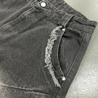 Jeans vintage pour hommes, coupe décontractée, taille mi-haute, denim délavé, style streetwear hip-hop pour l'automne et l'hiver