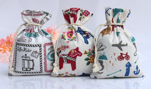 Wholesale Cotton Linen <b>Drawstring</b> Pouch Sachet Convenient Jewelry Wedding Party Bead Container Ribbon Rope Handle Shopping <b>Bags</b> - Product Image 6