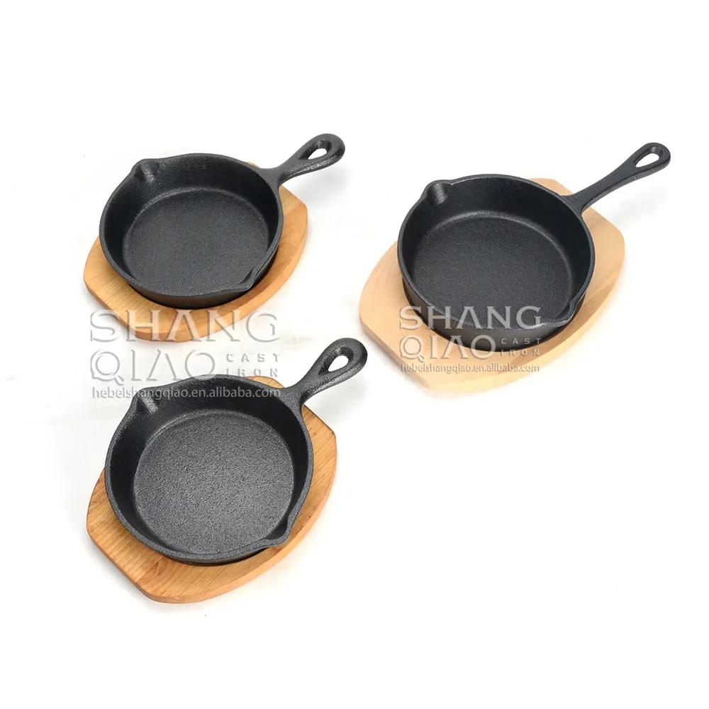 6" Frying Pan with Drip-Spouts Black Cast Iron Skillets 10/13/16 cm cast Iron Mini Skillet mini server