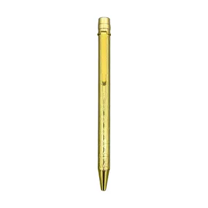 Hot Sale Hochwertiger Luxus Short Size Gold Metall Kugelschreiber Gravur Muster Rollerball Stift mit benutzer definierten Logo