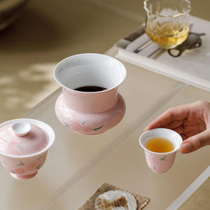 Guanlan Ceramic <b>Tea</b> Dregs Bucket With Floral Design For Kung Fu <b>Tea</b> <b>Set</b> Accessories Water Bowl 2025 Dehua Origin - Product Image 3
