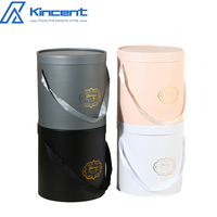 Ensemble de trois boîtes classiques pour bouquet de fleurs Emballage pour fleuriste Boîtes de rangement pour seau en soie