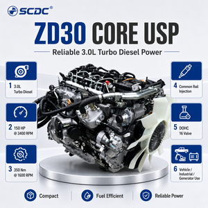 เครื่องยนต์ดีเซลเทอร์โบ SCDC <span class=keywords><strong>นิ</strong></span><span class=keywords><strong>ส</strong></span><span class=keywords><strong>ส</strong></span>ัน ZD30 3.0 ลิตร 150 แรงม้า คอมมอนเรล 110 กิโลวัตต์ แรงบิด<span class=keywords><strong>ส</strong></span>ูง <span class=keywords><strong>ส</strong></span>ำหรับรถ<span class=keywords><strong>กระบะ</strong></span> รถ SUV - Product Image 2