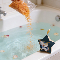Sel de bain à la fleur d'hibiscus de l'Himalaya, emballage personnalisé OEM, marque privée |   Boîte cadeau étoile |   Bain de relaxation de luxe pour le soin de la peau