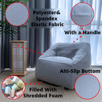 Fauteuil douillet en polaire berbère avec poignée, base antidérapante, rembourrage en mousse déchiquetée et housse extensible – Vente en gros