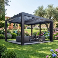 Systèmes de toiture à lamelles motorisées bioclimatiques écologiques, pergola en aluminium pour spa, terrasse extérieure, jardin, relaxation