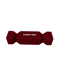 Nouvelle boîte en papier personnalisée en forme de bonbon pour emballage de chocolats, recyclable, pour cadeaux d'anniversaire et de mariage, avec estampage à chaud