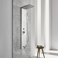 Offre Spéciale de luxe douche pluie colonne tête salle de bain acier inoxydable mural cascade douche panneaux