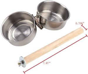 Kuş levrek ile besleyici bardaklar kaseler paslanmaz çelik ile kokusuz tutucu askı dışında dayanıklı su gıda dağıtıcı - Product Image 5