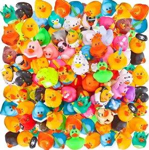 Promosyon özel plastik oyuncak hayvan yüzen kauçuk ördek toplu küvet gıcırtılı banyo ördek