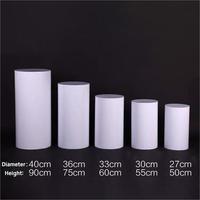 Ensemble de 5 socles cylindriques en fer blanc, supports de présentation pour la décoration de table de dessert de mariage