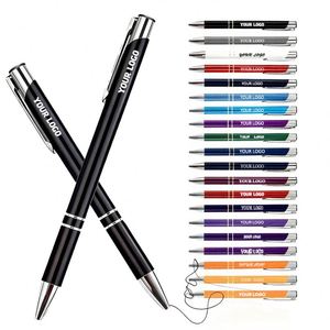 Stylo publicitaire en métal de haute qualité avec logo imprimé personnalisé, encre à écriture fluide pour la promotion d'entreprise, signature - Product Image 1