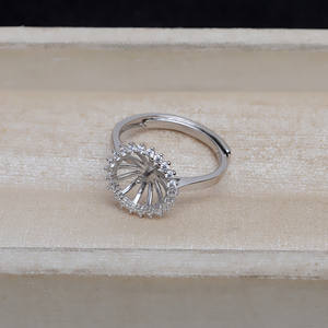 Anillo de Plata S925 con Diseño de Flor de Sol, Ajustable para Dedos 10-11, 4938, Accesorios de Perlas, Soporte Vacío para Joyería, Componentes y Fornituras - Product Image 4