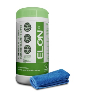 Lingette de <span class=keywords><strong>nettoyage</strong></span> de surface pour écran de <span class=keywords><strong>téléphone</strong></span> portable électronique naturel multifonctionnel Écran LCD 50 lingettes humides avec chiffon - Product Image 1