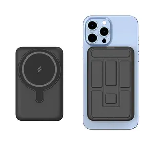 Batterie externe de charge magnétique Portable sans fil pour iphone 14 pro, avec béquille, vente en gros