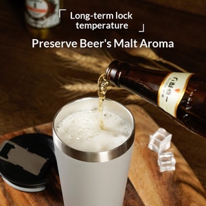 Vaso Térmico de Cerveza de Doble Pared con Logotipo Personalizado de 16 oz, Copo Térmico de Acero Inoxidable 18/8, Mantiene la Cerveza Fría, con Abrebotellas - Product Image 2