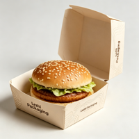 Boîte à hamburger en gros personnalisable en kraft de qualité alimentaire pour restaurants de restauration rapide mondiaux – Emballage jetable en papier