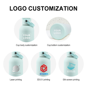 Custom Logo Soft Touch Luxury Modern Design 500ml Double Wall Stainless Steel Sports Water <b>Bottle</b> <b>with</b> <b>Straw</b> - Product Image 3