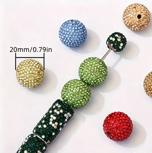 <span class=keywords><strong>Perles</strong></span> focales <span class=keywords><strong>en</strong></span> strass de 20 mm, <span class=keywords><strong>perles</strong></span> rondes colorées <span class=keywords><strong>en</strong></span> argile polymère, breloques pour la fabrication de bijoux DIY, bracelets, colliers - Product Image 1
