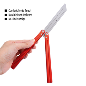 TGZUO Competitive Balisong <strong>Trainer</strong> CNC Aluminum Handle Unsharpened <strong>Butterfly</strong> <strong>Knife</strong> for Advanced Flipping Skill Practice EDC Tool - Product Image 3