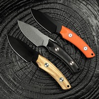Couteau de chasse à lame fixe en acier inoxydable 8CR14 de haute qualité avec manche en bois pour le camping en plein air personnalisation OEM prise en charge