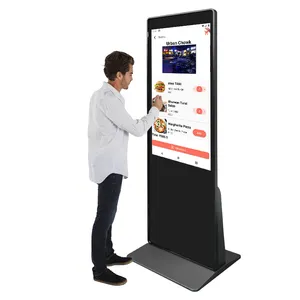 43 55 65 pouces Totem électronique d'intérieur debout au sol Kiosque à écran tactile Signalisation numérique et affichage publicitaire LCD