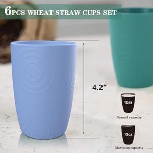 Gobelets en paille de blé Homienly Gobelets en plastique Gobelet incassable <span class=keywords><strong>Verres</strong></span> à <span class=keywords><strong>eau</strong></span> réutilisables allant au lave-vaisselle (<span class=keywords><strong>12</strong></span> OZ) - Product Image 2