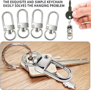 PCS Metal Lobster Claw Clasps Silver Swivel Snap Hooks With <b>Key</b> <b>Rings</b> Heavy Duty Keychain Clips For Lanyards <b>Bags</b> Purses Dog Tag - Product Image 5