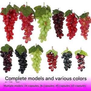 Décoration d'intérieur, raisins simulés, accessoires de fruits givrés, plantes vertes, décorations en plastique, raisins artificiels pour la photographie - Product Image 1