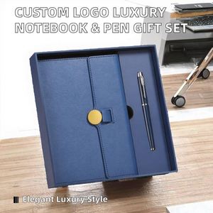 Novelties YJ Brand Promotional Business Logo Stationery Customized Luxury Pu Leather Notebook <b>Pen</b> <b>Refill</b> Gift Set Office School - Product Image 2