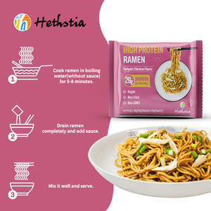 Vegan yüksek Protein Ramen Teriyaki tavuk 29g Protein olmayan gdo hava kurutulmuş erişte - Product Image 3