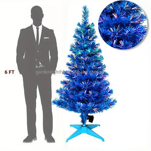 6FT Blue Fiber Optic -Up Artificial Christmas <b>Tree</b> High Quality Eco-Friendly Multi-Colored <b>LED</b> for Home Hotel Parties Office - Product Image 2