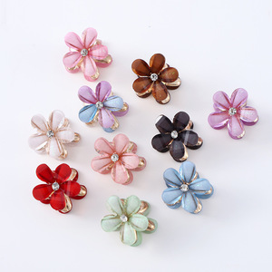 Pince à cheveux fleur en strass en alliage de zinc pour femme, usage quotidien, origine Yiwu, été 2023, coiffe artisanale - Product Image 1
