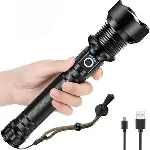 Haute Lumens 100000 lampe de poche LED puissante XHP70 Taschenlampe Linterna lumière torche Zoom de sécurité portable