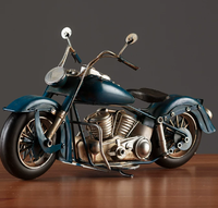 Figurine de moto vintage en fer peinte à la main, sculpture rétro en métal, décoration pour bar à domicile, cadeau de collection pour hommes