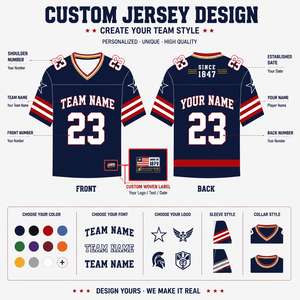 Service de conception personnalisée gratuit pour les maillots de football américain en mesh, chemises pour les fans le jour du match - Product Image 1