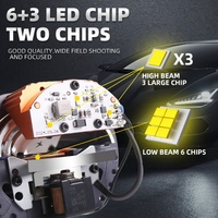Sanvi Nouveau S5-3 12V 10000 Lumens 5000-5500K Lentille de projecteur Bi-LED pour phare, mise à niveau 2,5 pouces, éclairage automobile LED, ajustement universel