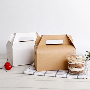 Custom Mini Paper Cardboard Packaging Dessert Box Kraft Paper Bakery Cake Boxes
