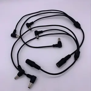 Kabel Splitter Daya Dc 30Cm Hitam 2C * 22AWG 1 Wanita Ke 3 Laki-laki Dc 5,5*2.1Mm/5.5*2.5Mm