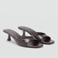 <strong>Best</strong> <strong>Seller</strong> Smooth PU Square Toe Slip On Kitten Heel Minimalist Footwear For Daily Women's Heeled Mules