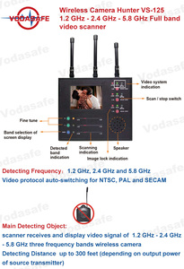 Detector de Cámaras Inalámbrico Profesional VS-125 con Pantalla LCD de 3.5\", Escáner de Cámaras Ocultas de Banda Completa para Seguridad y Protección - Product Image 6